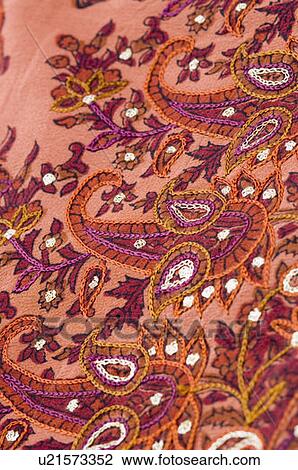 Stock Image - Close-up of embroidery on a fabric. Fotosearch