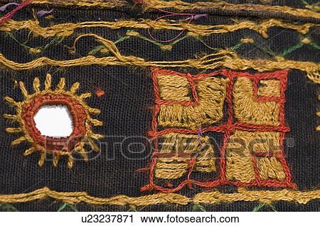 Stock Image - Close-up of embroidery on a fabric. Fotosearch