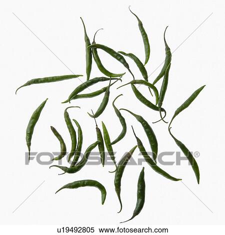 Stock Photography - Close-up of green chili peppers. Fotosearch