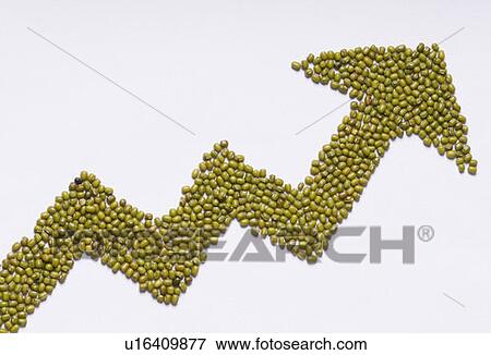 Close-up of mung beans forming an arrow sign View Large Photo Image Stock Photo - Close-up of mung beans forming an arrow sign. Fotosearch