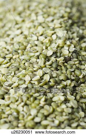 Stock Image - Close-up of Split Green grams. Fotosearch