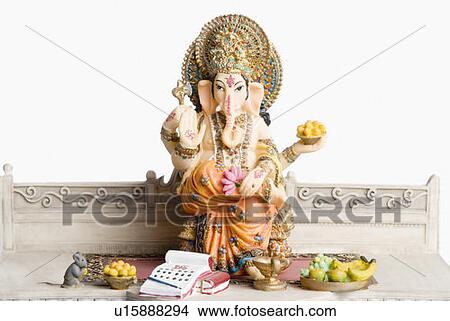 Picture - Close-up of the statue of God Ganesha. Fotosearch