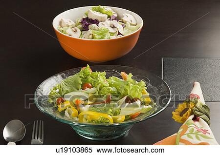Stock Photography - Close-up of two bowls of salad. Fotosearch