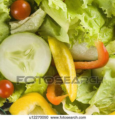 Stock Image - Close-up of vegetable salad. Fotosearch