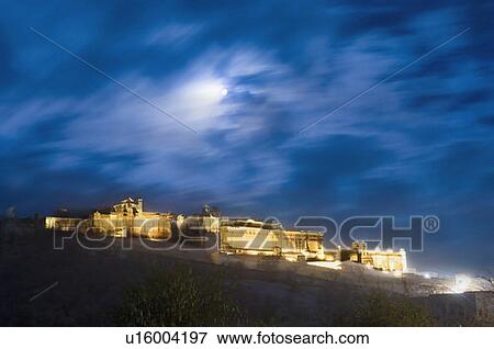 Fort lit up at night, Amber Fort, Jaipur, Rajasthan, India View Large Photo Image Stock Photo - Fort lit up at night, Amber Fort, Jaipur, Rajasthan, India. Fotosearch