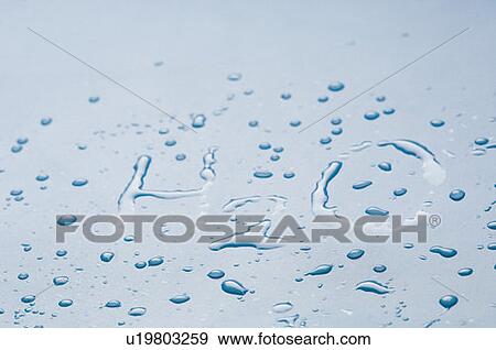 H2O written with water droplets View Large Photo Image Stock Photo - H2O written with water droplets. Fotosearch