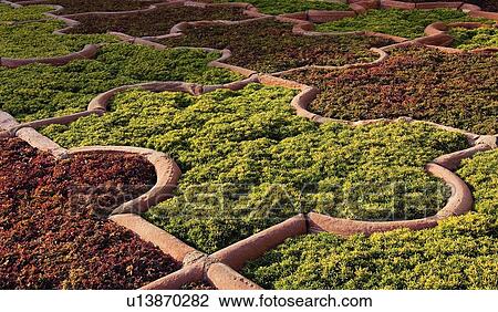 Stock Image - High angle view of a garden, Agra Fort, Agra, Uttar Pradesh, India. Fotosearch