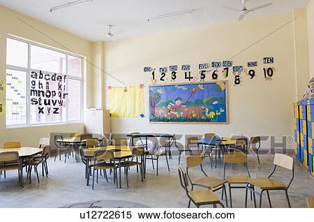 Stock Photography - Interiors of a classroom. Fotosearch
