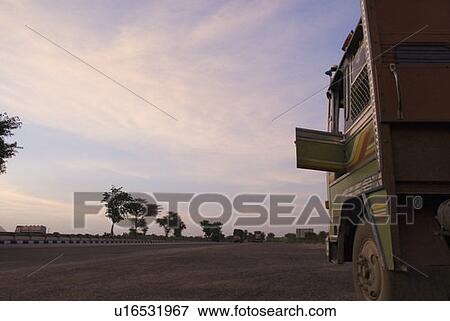 Stock Photo - Semi-truck on the highway. Fotosearch
