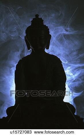 Silhouette of a statue of Buddha View Large Photo Image Stock Image - Silhouette of a statue of Buddha. Fotosearch