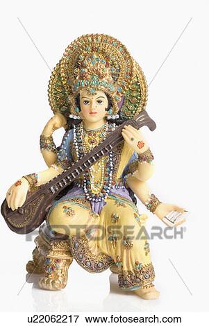 Statue of Goddess Sarasvati View Large Photo Image Stock Photo - Statue of Goddess Sarasvati. Fotosearch