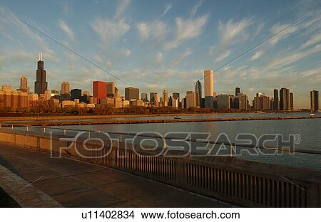 Picture - High rise buildings in Chicago. Fotosearch
