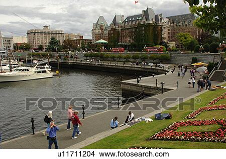 View of Empress Hotel from harbour, Victoria, British Columbia, Canada View Large Photo Image Picture - View of Empress Hotel from harbour, Victoria, British Columbia, Canada. Fotosearch