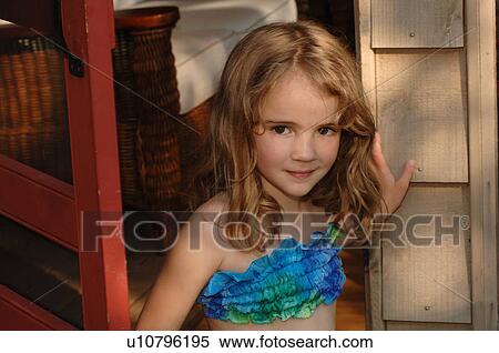 Stock Photography - 5 year old girl posing. Fotosearch