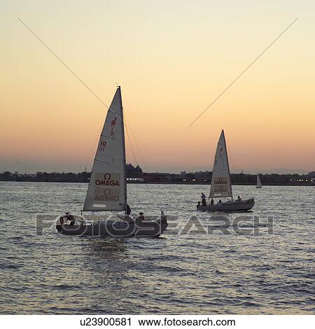 Sail Boats on Hudson River, New York City View Large Photo Image Stock Image - Sail Boats on Hudson River, New York City. Fotosearch