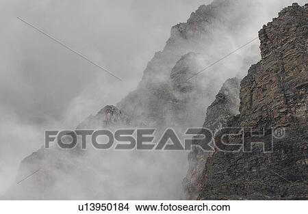 Fog on Rocky Mountains, Canada View Large Photo Image Picture - Fog on Rocky Mountains, Canada. Fotosearch