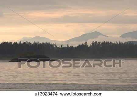 Picture - Seascape view at sunrise, Pacific Rim National Park, Vancouver Island, Canada. Fotosearch