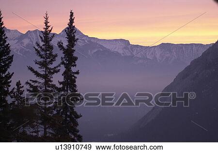 Sunrise - Banff, Alberta, Canada View Large Photo Image Stock Photo - Sunrise - Banff, Alberta, Canada. Fotosearch
