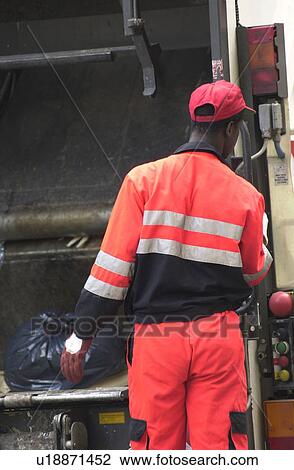 Man Collecting Garbage View Large Photo Image Stock Image - Man Collecting Garbage. Fotosearch