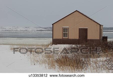 Stock Image - Churchill Northern Manitoba town and surroundings House. Fotosearch