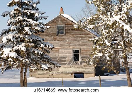 Stock Photo - Derelict building in Alberta Canada. Fotosearch