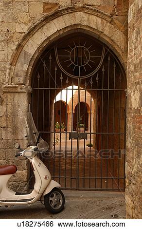 Motor Bike Parked Outside View Large Photo Image Stock Photograph - Motor Bike Parked Outside. Fotosearch