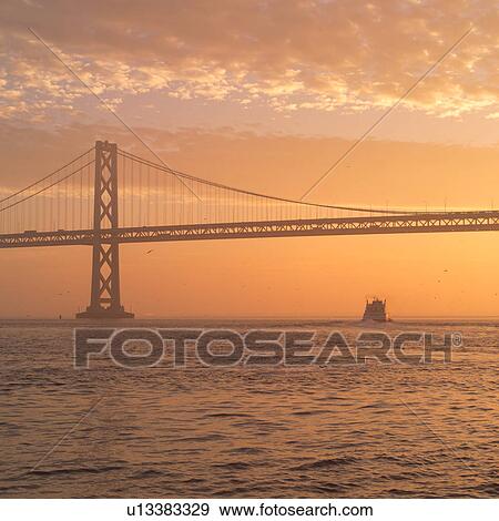 Bay Bridge at Sunset View Large Photo Image Stock Photo - Bay Bridge at Sunset. Fotosearch