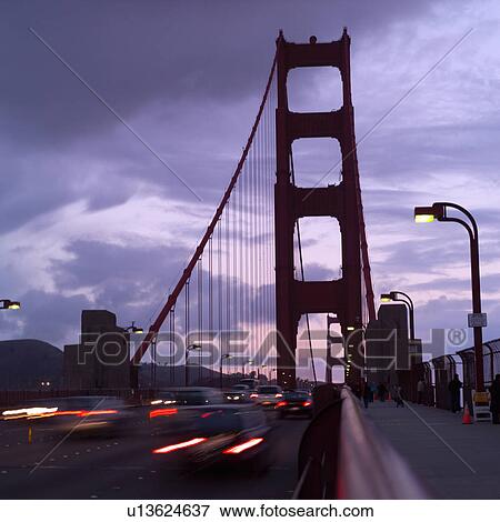 Golden Gate Bridge at Sunset View Large Photo Image Stock Photo - Golden Gate Bridge at Sunset. Fotosearch