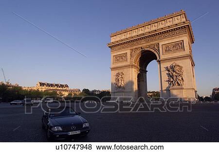 Stock Photo - The Arc de Triomphe, Paris, France. Fotosearch