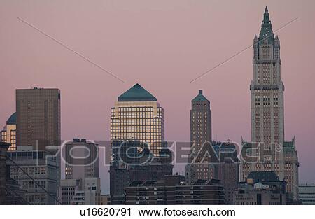 Stock Image - New York City - view from Manhattan Bridge. Fotosearch