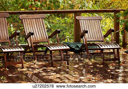 Stock Photo - Deck Chairs in a row. Fotosearch
