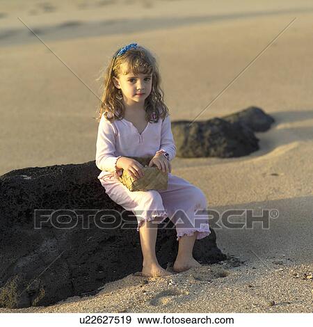 Stock Photo - Girl on Beach. Fotosearch