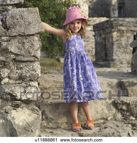 Young Girl Standing on Temple Ruins View Large Photo Image Stock Image - Young Girl Standing on Temple Ruins. Fotosearch