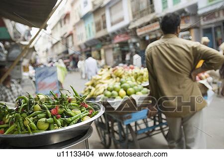 Rear view of a hawker standing near a cart in a street, Ajmer, Rajasthan, India View Large Photo Image Picture - Rear view of a hawker standing near a cart in a street, Ajmer, Rajasthan, India. Fotosearch