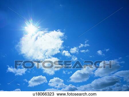 Stock Image - Blue, Cloud, Formation, Glow, Horizon. Fotosearch