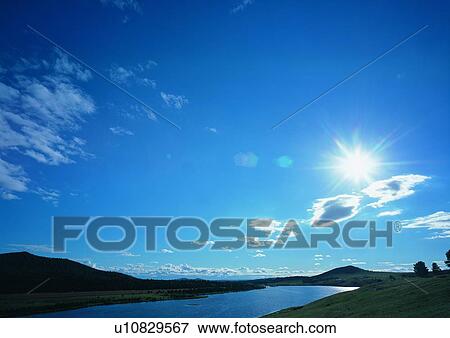 Stock Photo - Dawn, Day, Glow, Nature, Lake. Fotosearch