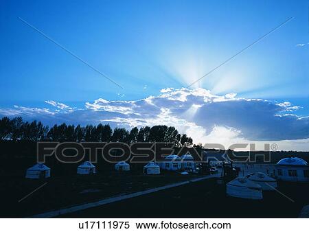 Stock Photography - Light, Outdoor, Travel Destinations, Sunlight, Silhouette, House, Dusk. Fotosearch