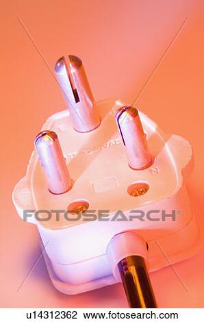 Stock Image - Close-up of an electric plug. Fotosearch