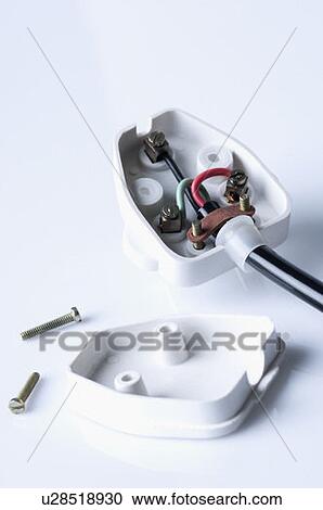 Close-up of an open electric plug View Large Photo Image Stock Image - Close-up of an open electric plug. Fotosearch